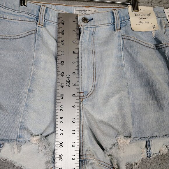 Abercrombie & Fitch The Cutoff Short Women's 32/14 Blue curve Love High-Rise NWT - Picture 10 of 13